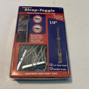 Strap Toggle Phillips Drive Round Head Zinc Plated Steel Fastener 1/4" 12 Pack